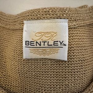 Bentley Vintage Metallic Gold Crewneck Cardigan